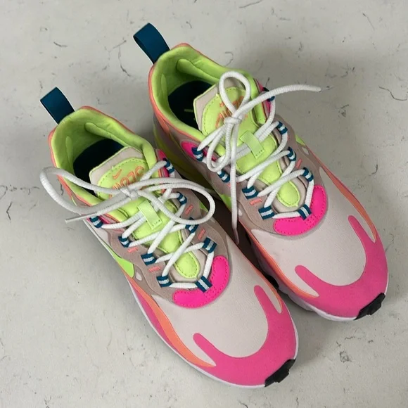 Nike Air Max 270 React Pink Volt Multi DC1863-600 Women's Size 6 - Picture 9 of 16